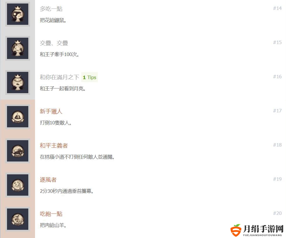 《说谎公主与失明王子》中文奖杯列表一览 白金奖杯怎么拿